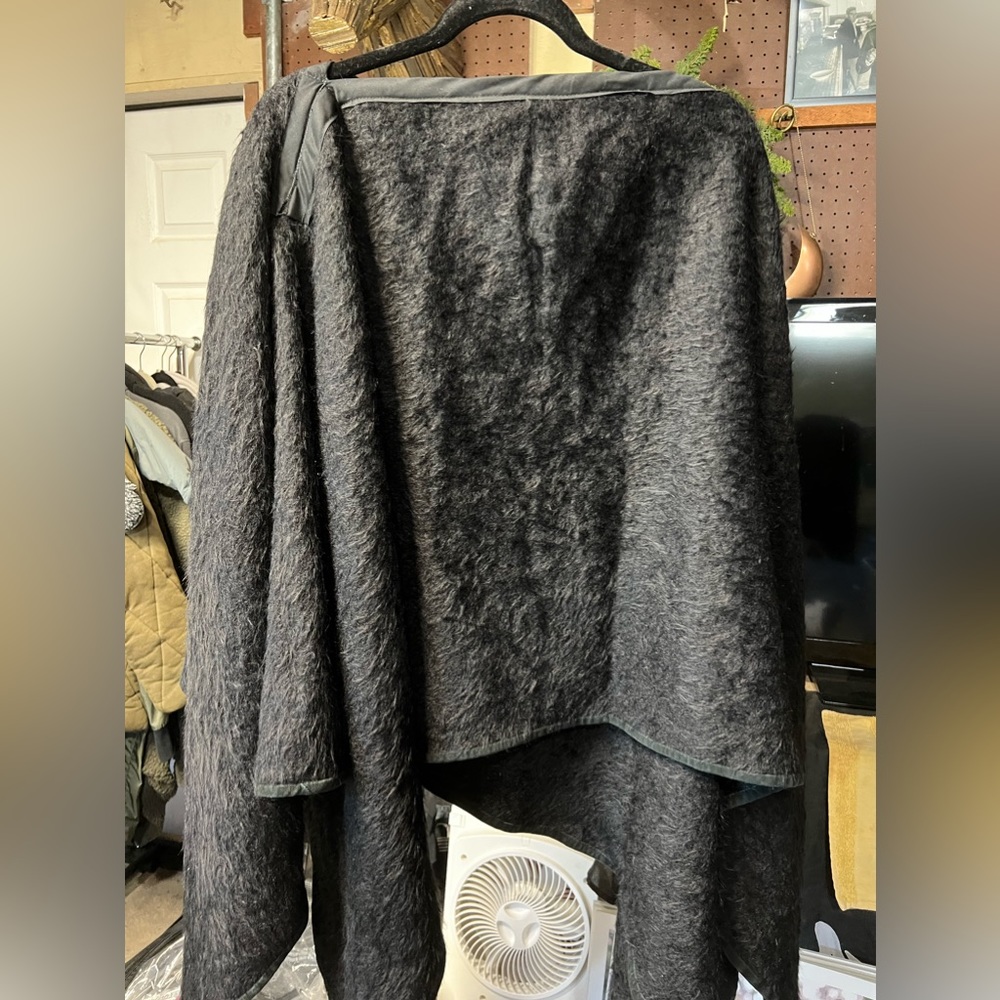 Black alpaca poncho
